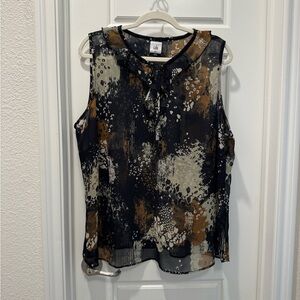 CAbi Women's Sleeveless Blouse - Black, Brown, Cream